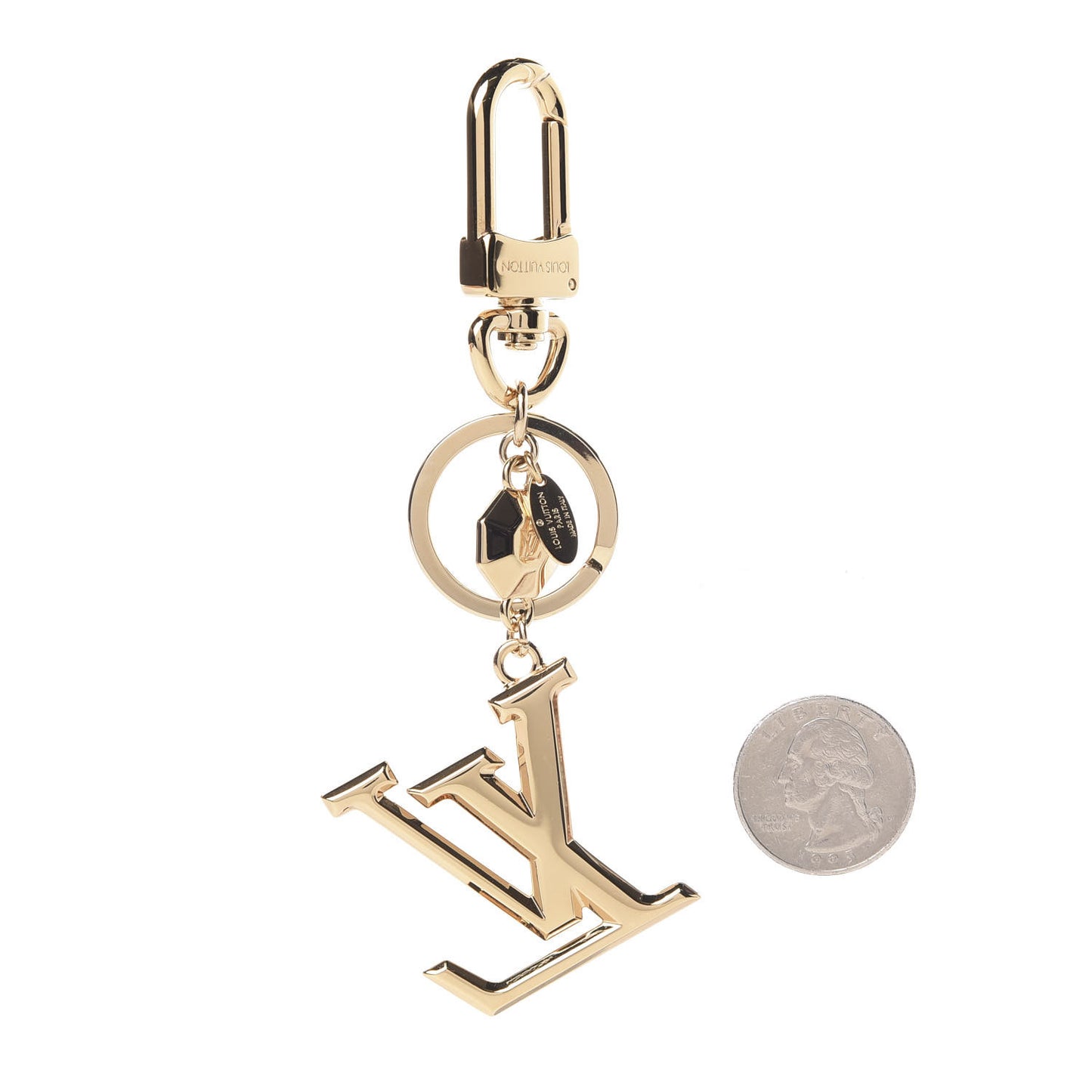 LV Facettes Bag Charm Key Holder Gold