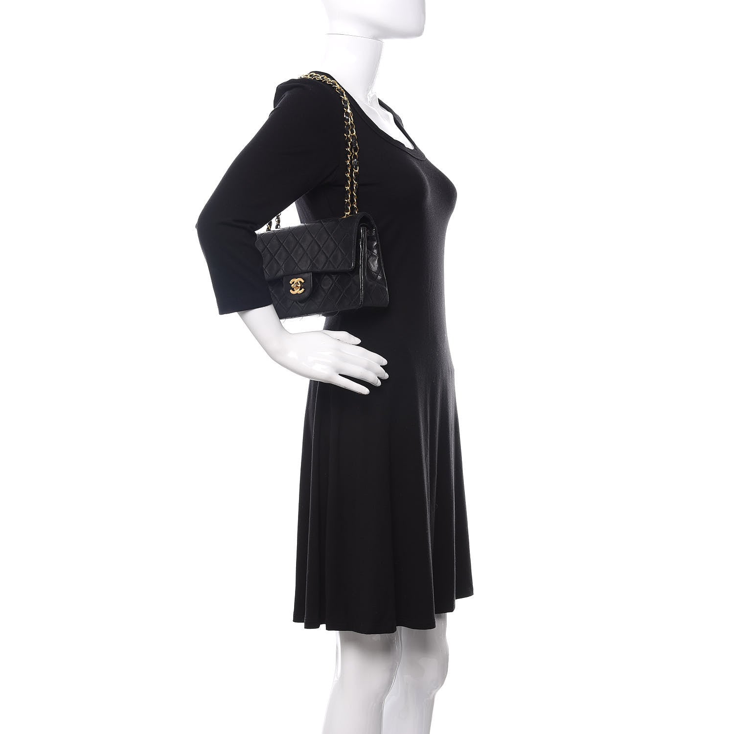 Chanel Lambskin Quilted Small Double Flap Black 2 of 17