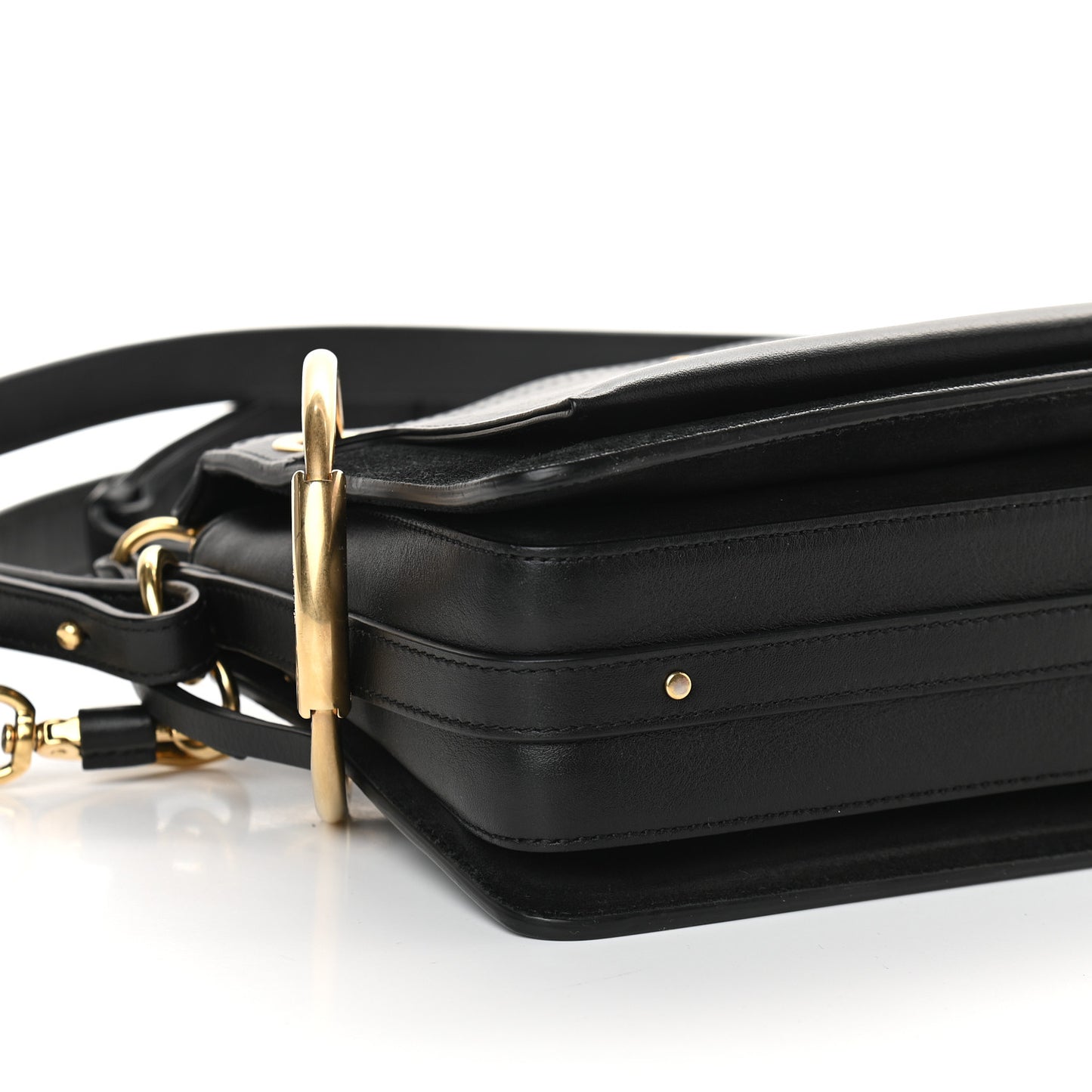 Calfskin Suede Small Roy Bag Black