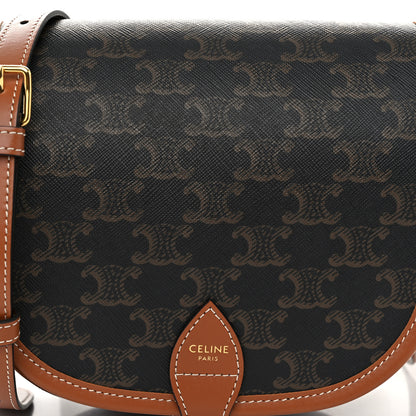 Celine Triomphe Canvas Medium Folco Bag Tan 7 of 10