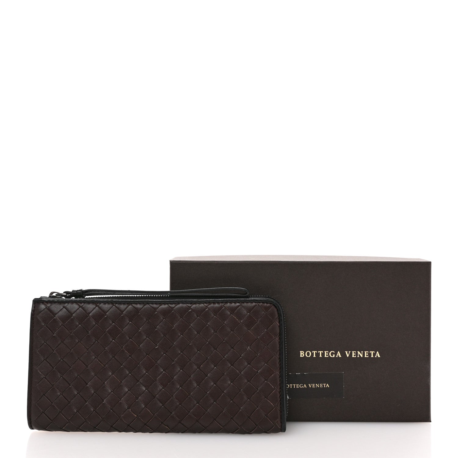 Bottega Veneta Nappa Intrecciato Wristlet Zip Wallet Brown 9 of 9