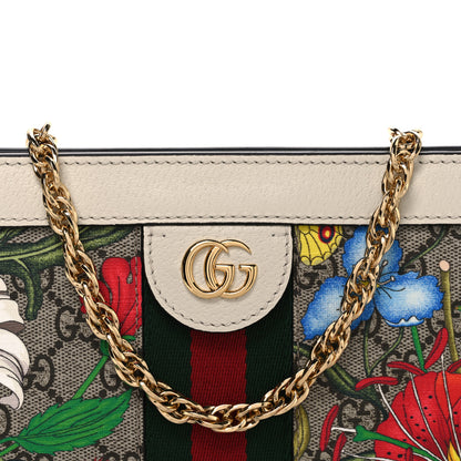 Gucci GG Supreme Monogram Flora Web Small Ophidia Chain Shoulder Bag White 8 of 11