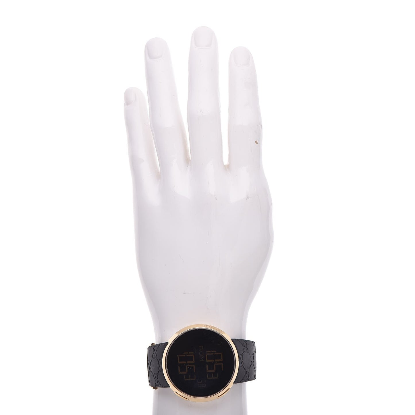 Stainless Steel Rubber 45mm Digital I-Gucci Watch Black