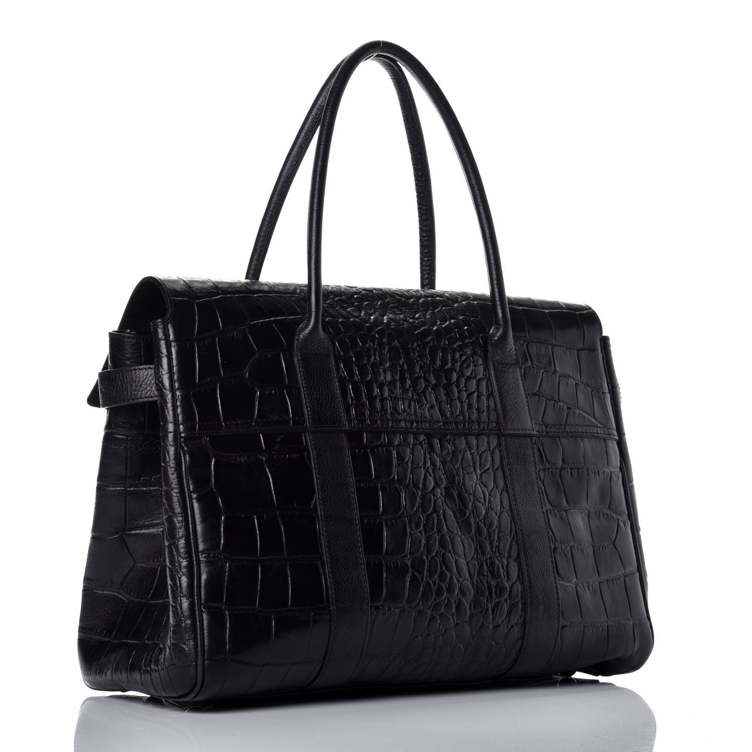 Mulberry Calfskin Crocodile Embossed Bayswater Black 3 of 8
