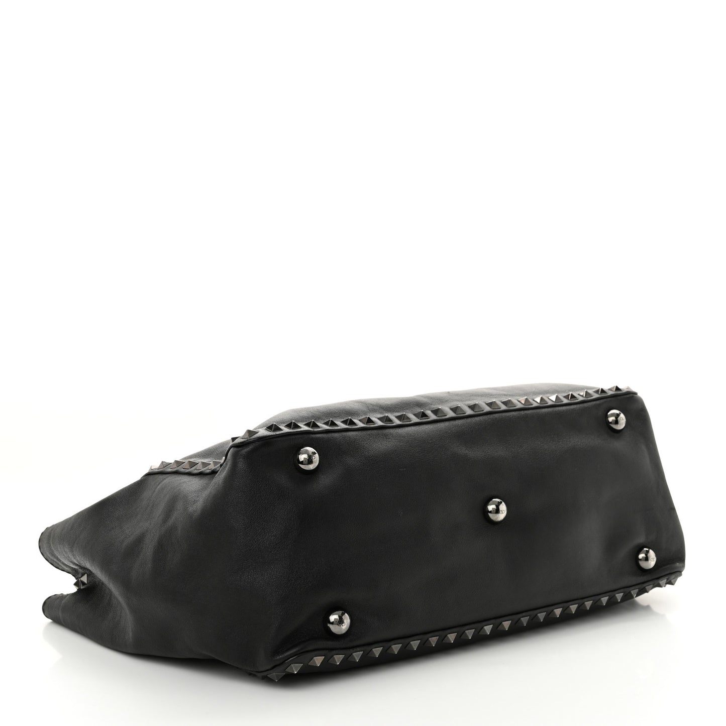 Vitello Medium Rockstud Tote Black