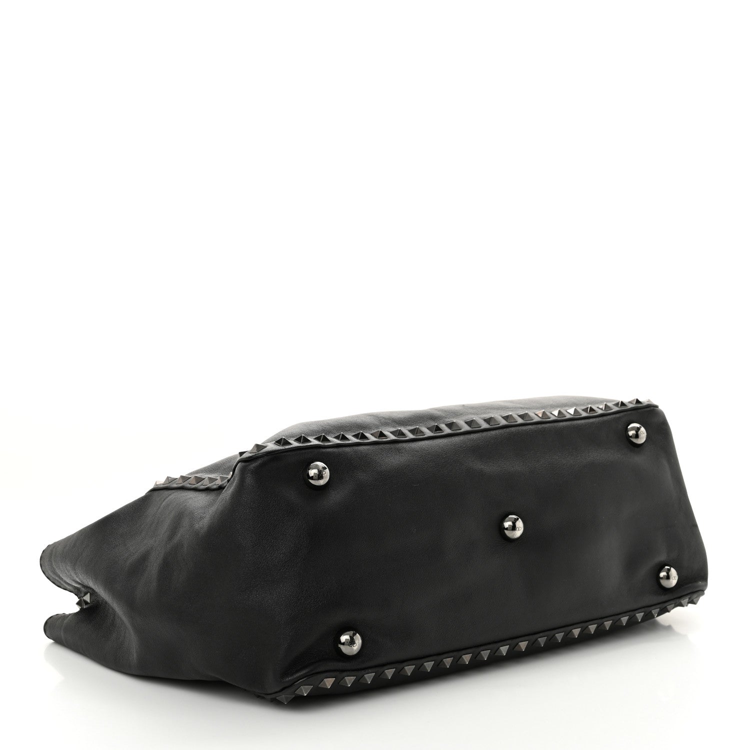 Valentino Garavani Vitello Medium Rockstud Tote Black 4 of 9