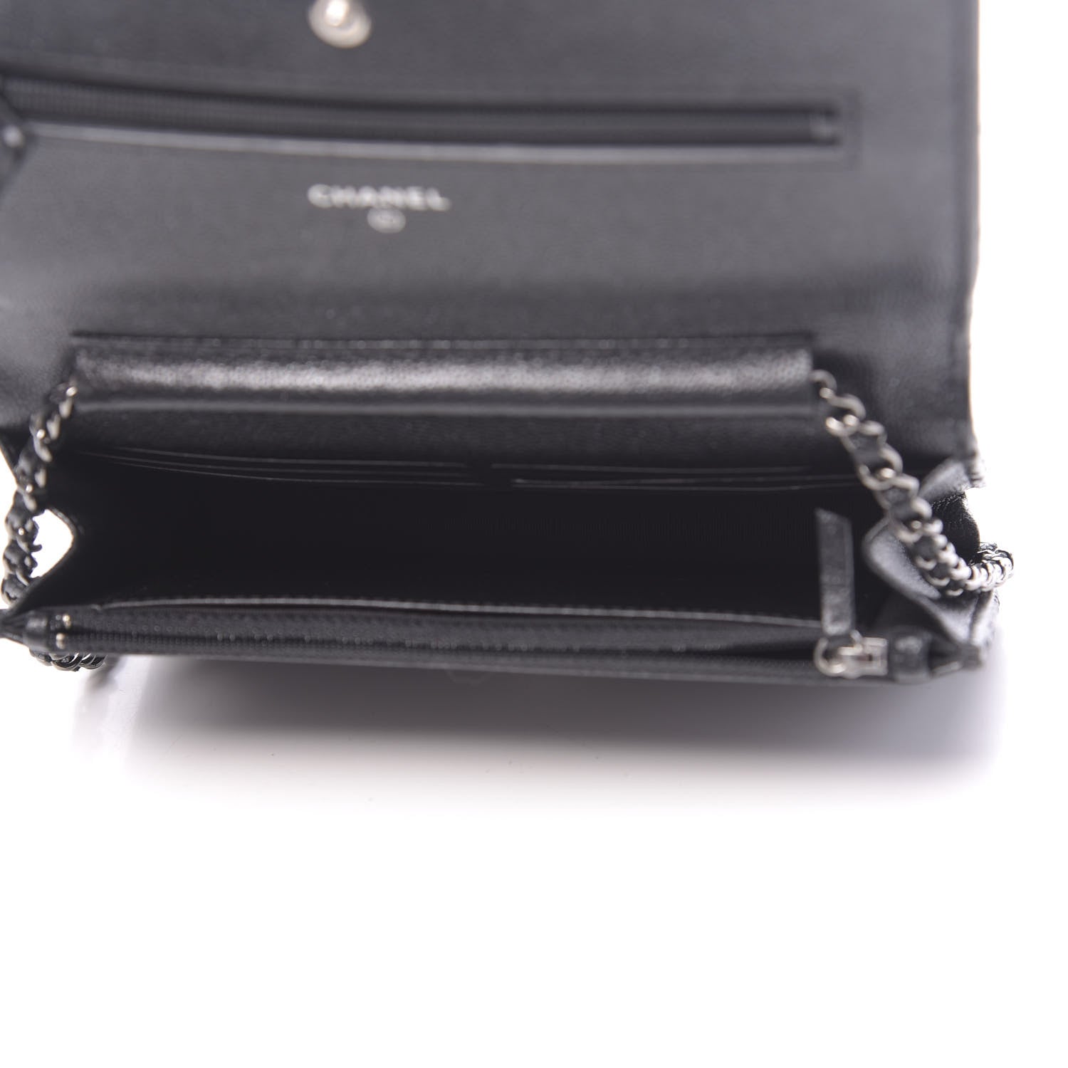 Chanel Iridescent Caviar Quilted Wallet On Chain WOC Black 5 of 12