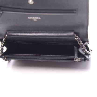 Chanel Iridescent Caviar Quilted Wallet On Chain WOC Black 5 of 12