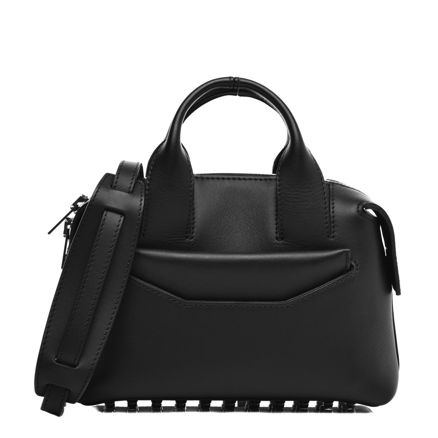 Calfskin Small Rogue Satchel Black Silver Hardware