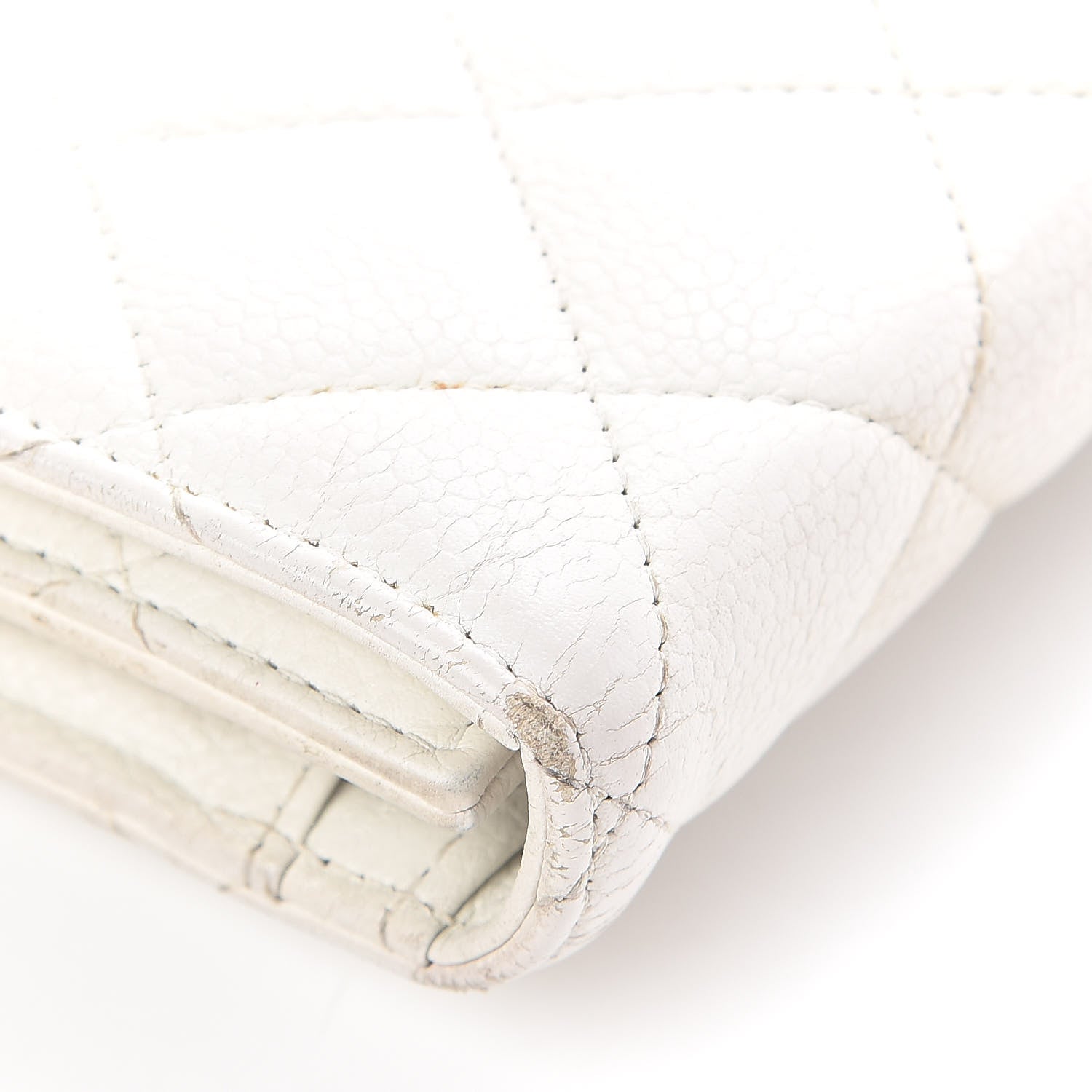 Chanel Caviar Quilted Large Flap Wallet White 12 of 13
