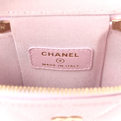 Chanel Caviar Quilted Vertical Coco Beauty Vanity Case With Chain Pale Pink 6 of 10