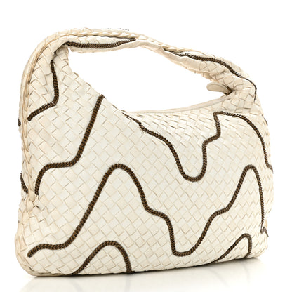 Bottega Veneta Nappa Intrecciato Medium Veneta Chain Hobo White 2 of 12