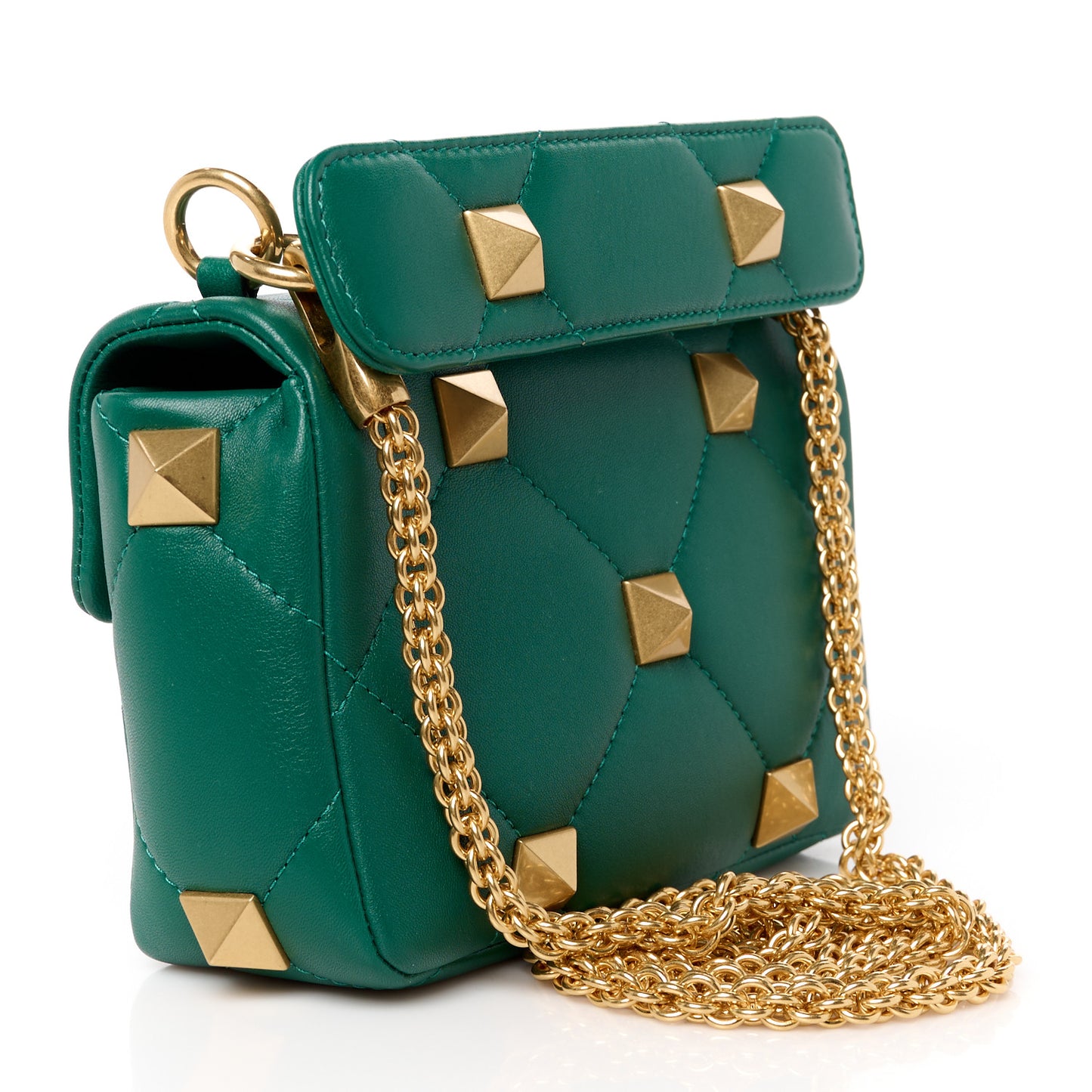 Nappa Small Roman Stud Shoulder Bag Jungle