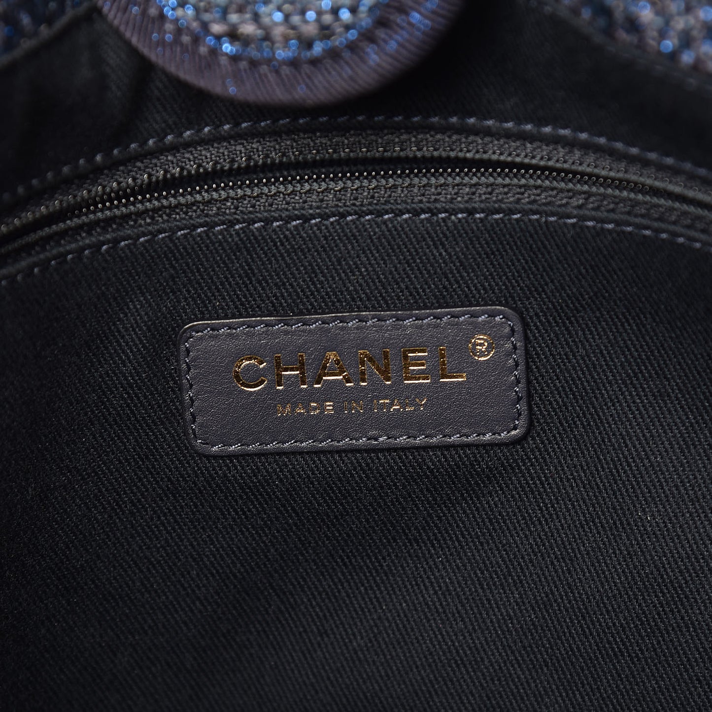 Lurex Boucle Small Deauville Tote Blue