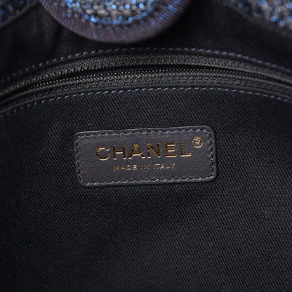 Chanel Lurex Boucle Small Deauville Tote Blue 8 of 10