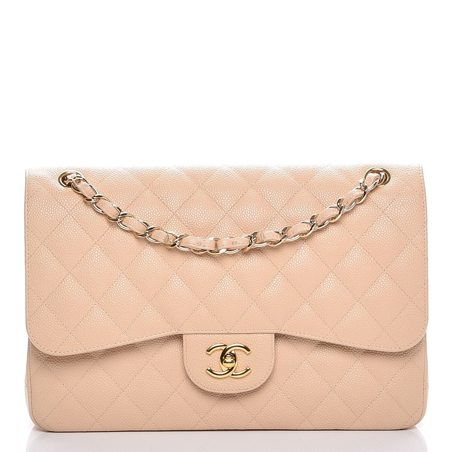 Chanel Caviar Quilted Jumbo Double Flap Beige Clair 1 of 7