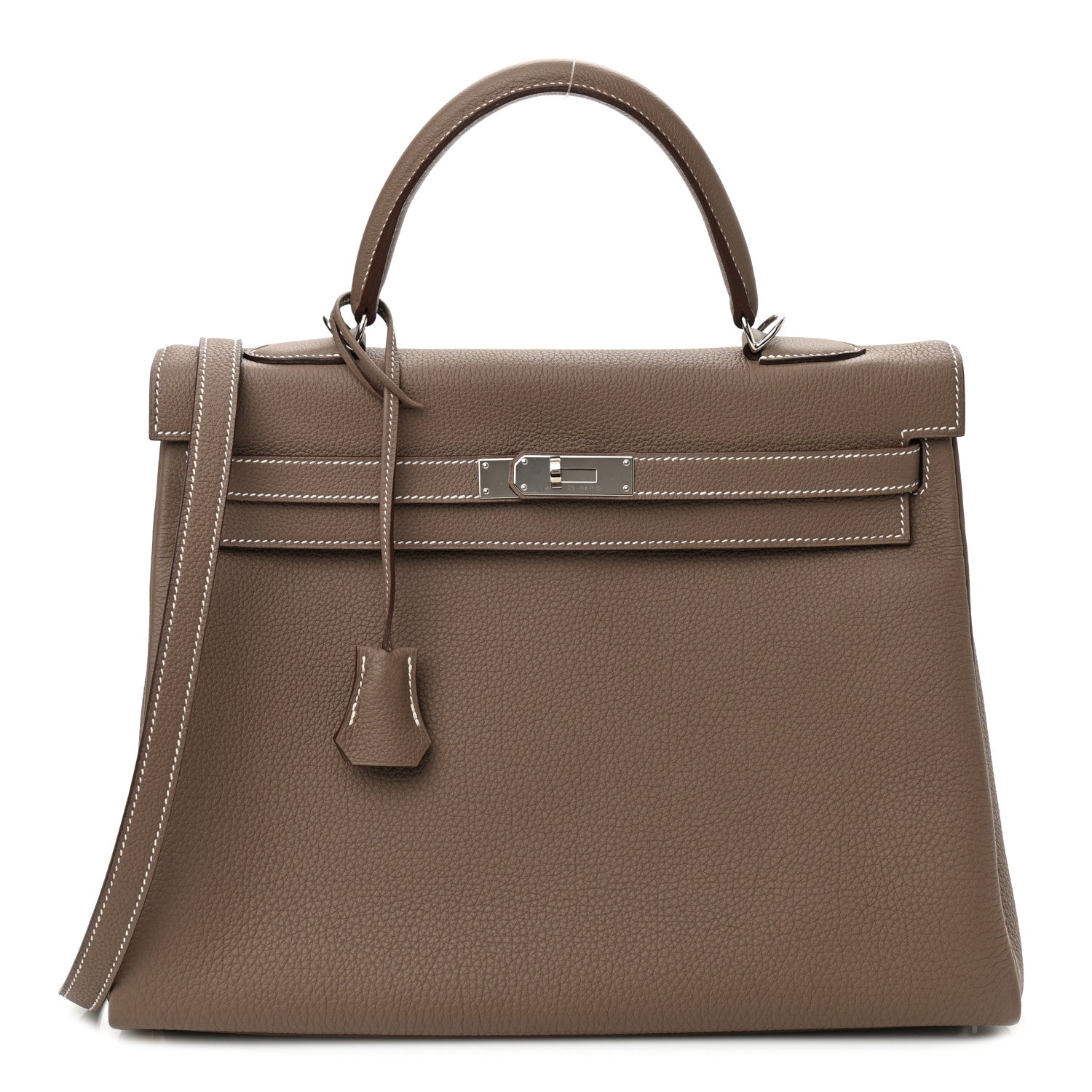 Hermes Togo Horseshoe Kelly Retourne 35 Etoupe 1 of 12