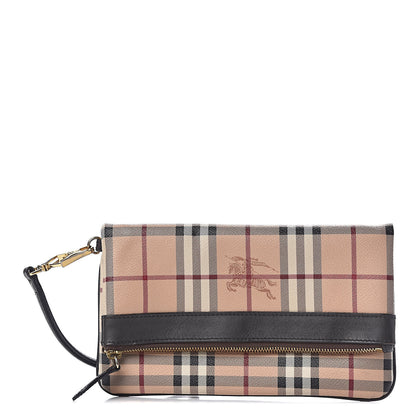 Burberry Haymarket Check Adeline Foldover Clutch Brown 1 of 10