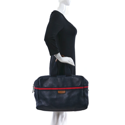 Gucci Calfskin Signature Web Duffle Navy 2 of 16