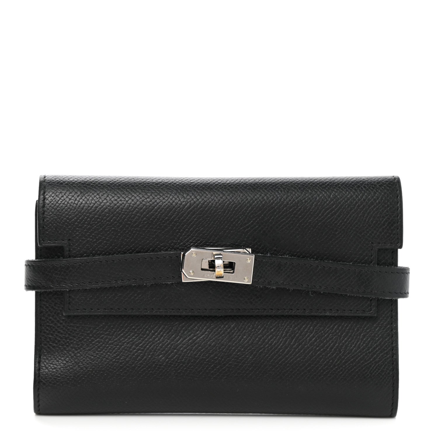 Hermes Epsom Medium Kelly Wallet Black 1 of 10