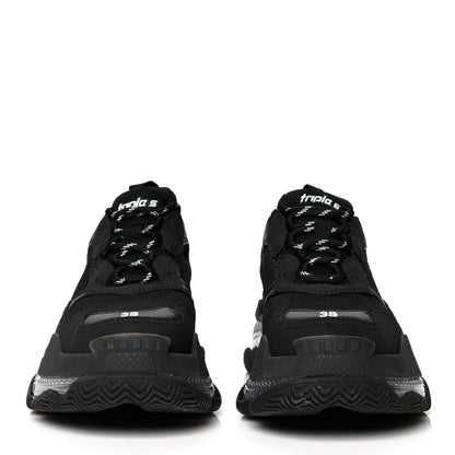 Balenciaga Fabric Mesh Clear Sole Triple S Sneakers 39 Black 2 of 7