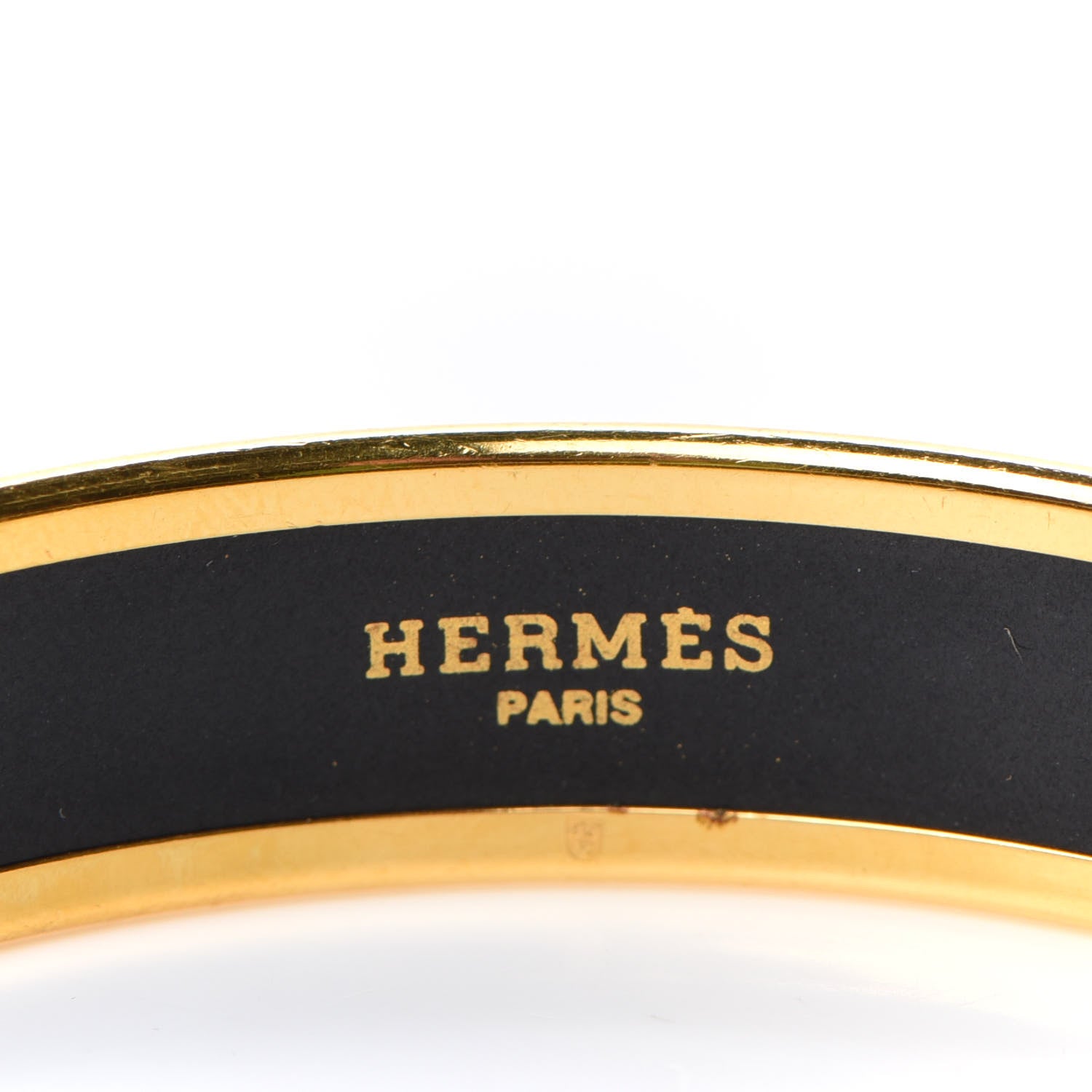 Hermes Enamel Printed Medium Caleche Bracelet 62 Black 4 of 6
