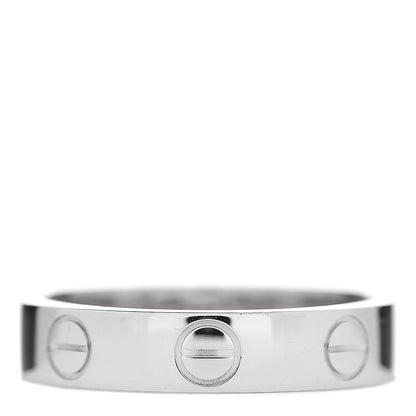 Cartier 18K White Gold 3.5mm LOVE Wedding Band Ring 47 4 1 of 4