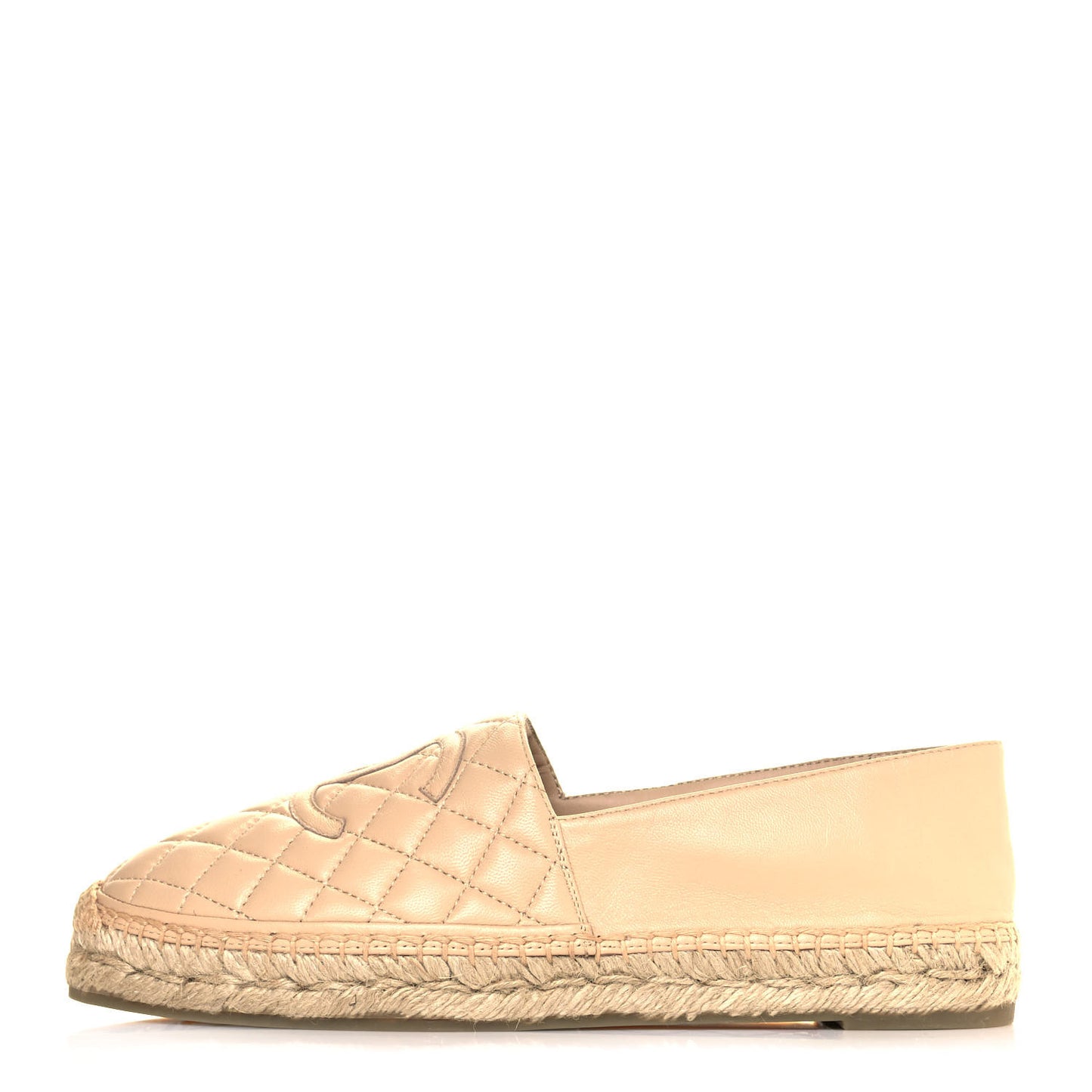 Lambskin Quilted CC Espadrilles 41 Beige