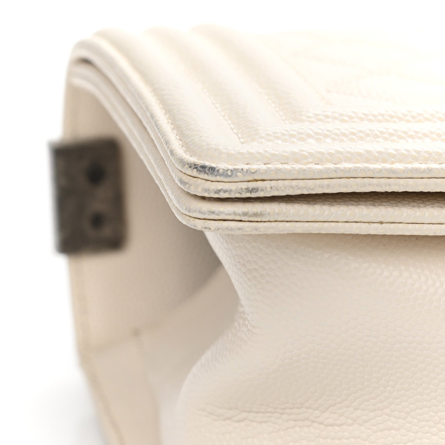 Chanel Caviar Quilted Medium Boy Flap White 12 of 15