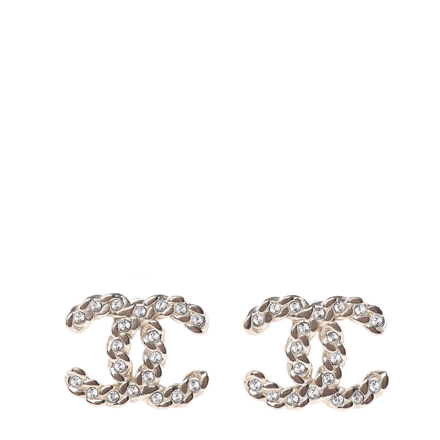 Crystal Pearls Coronation CC Earrings Gold