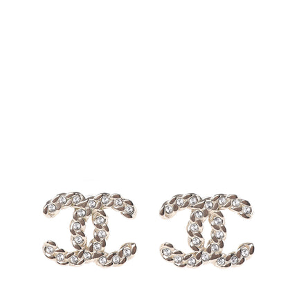 Chanel Crystal Pearls Coronation CC Earrings Gold 1 of 5