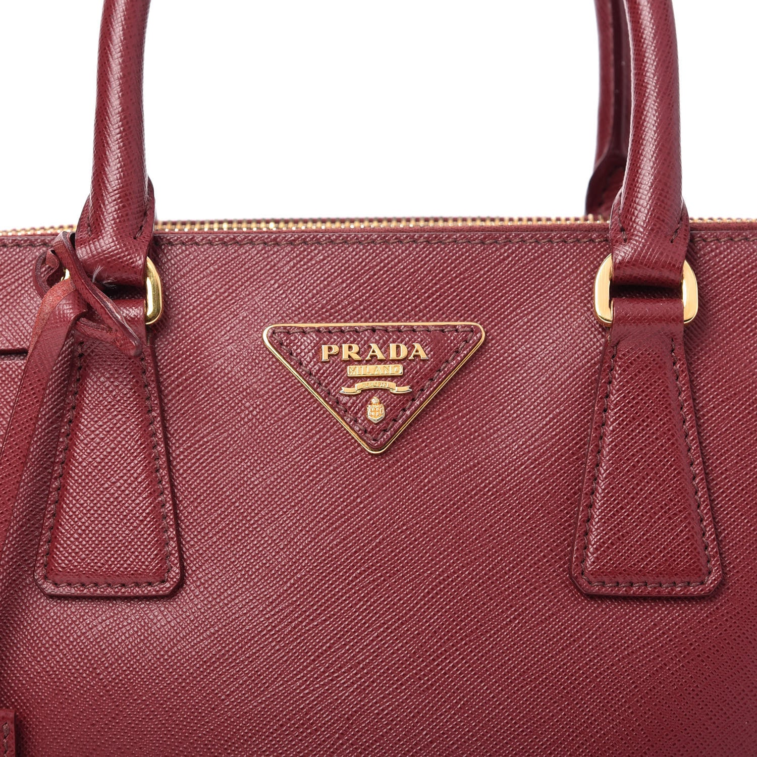 Prada Saffiano Mini Galleria Double Zip Tote Cerise 10 of 12
