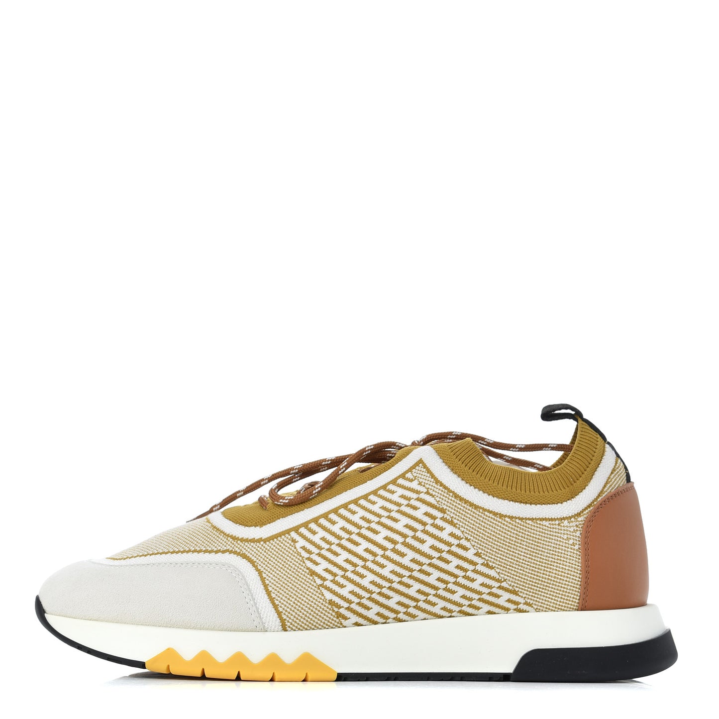 Knit Goatskin Womens Addict Sneakers 40 Ocre