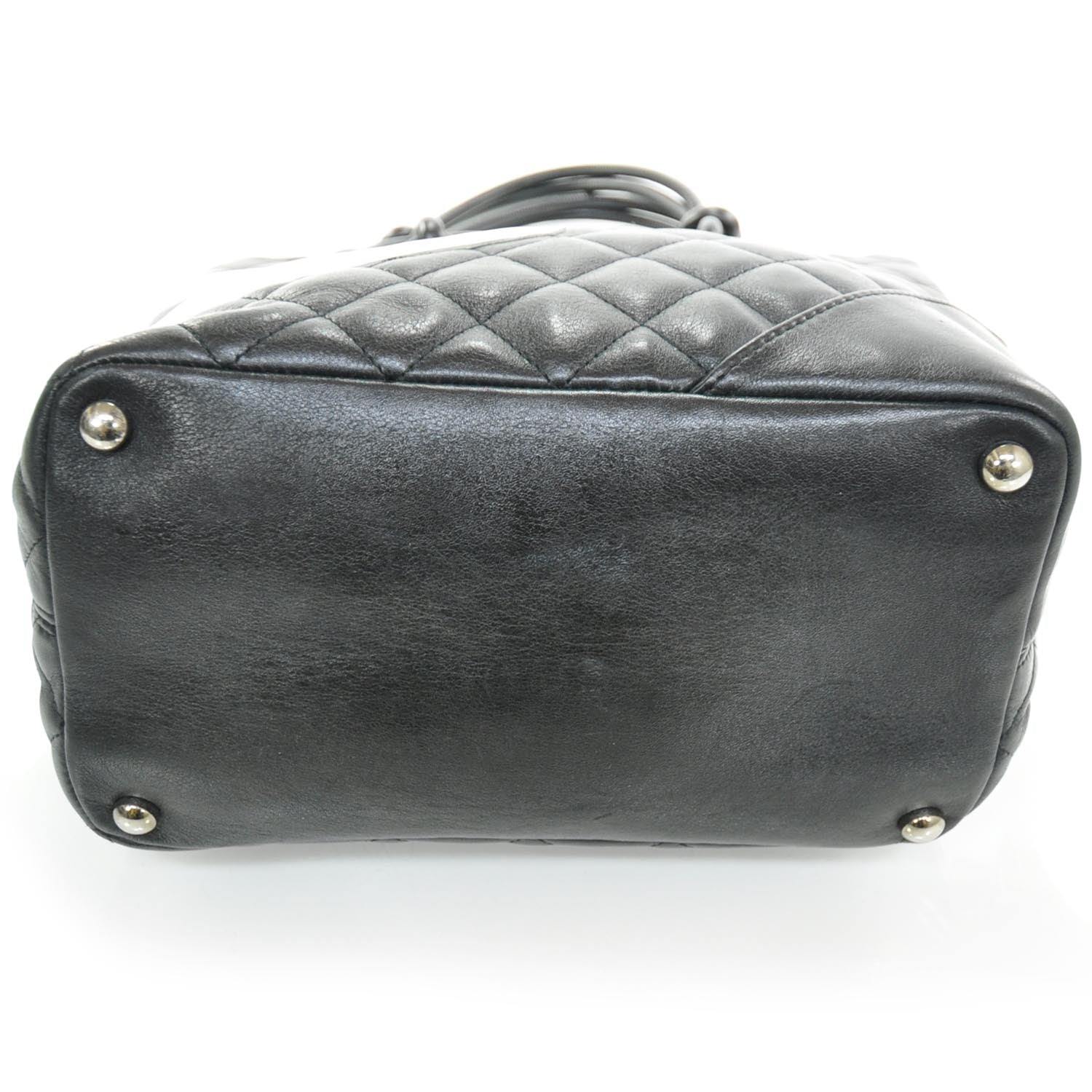Chanel Calfskin Quilted Medium Cambon Tote Black White 4 of 12