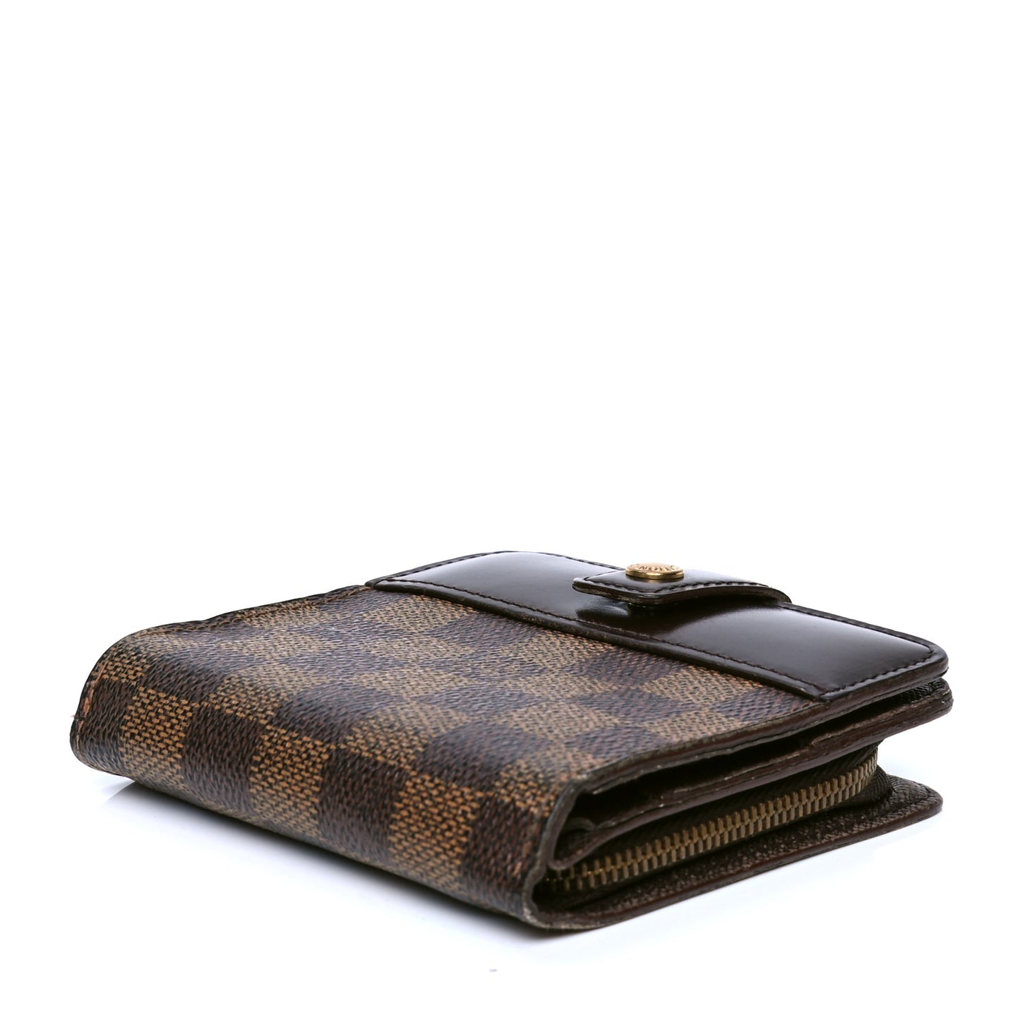 Damier Ebene Zippe Zipped Compact Wallet