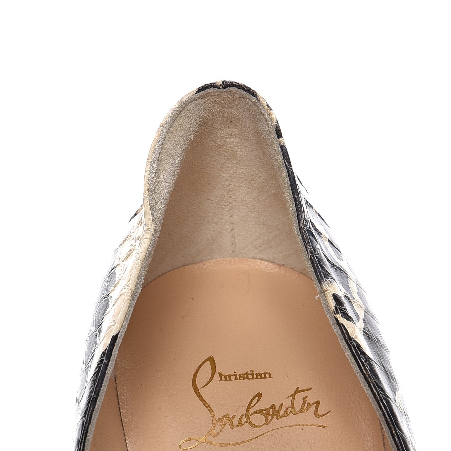 Christian Louboutin Ayers Watersnake Madame Menodo 100 Pumps 38 Black Gold 8 of 8