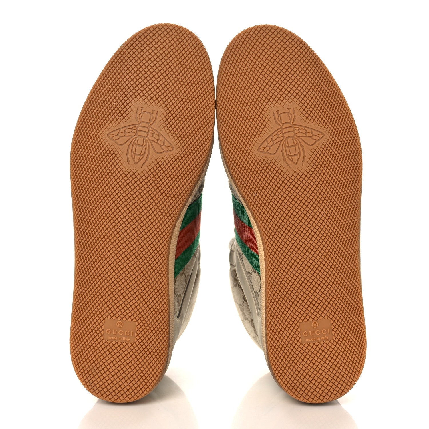 Gucci GG Monogram Nubuck Web Mens Screener High Top Sneakers 8 New Sand Dusty Milk Vintage Green 5 of 8