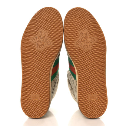 Gucci GG Monogram Nubuck Web Mens Screener High Top Sneakers 8 New Sand Dusty Milk Vintage Green 5 of 8