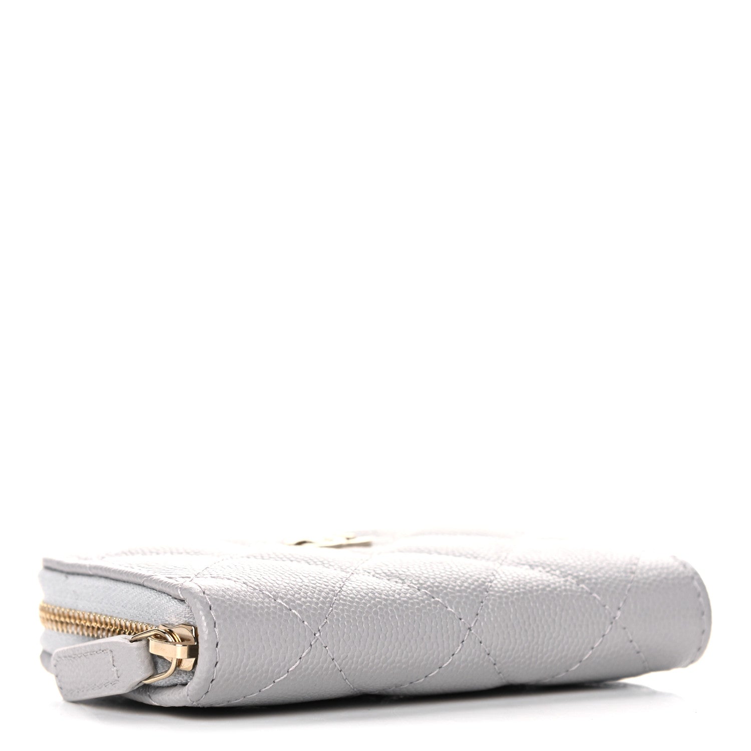 Chanel Caviar Quilted Zip Coin Purse Grey 4 of 11