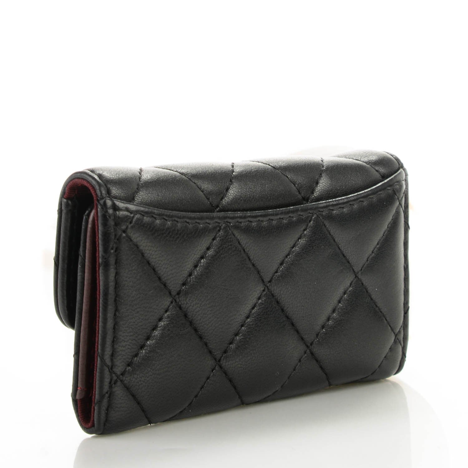 Chanel Lambskin Quilted 6 Key Holder Black 3 of 8