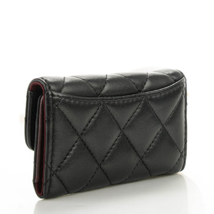 Chanel Lambskin Quilted 6 Key Holder Black 3 of 8