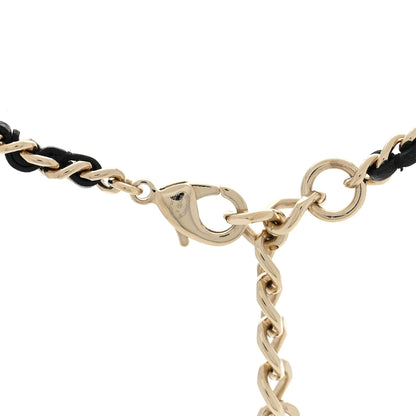 Chanel Lambskin Tweed CC Locket Pendant Necklace Grey Blue Black Silver Gold 4 of 6