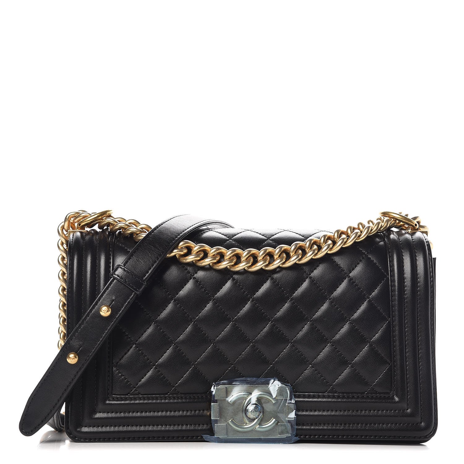 Chanel Lambskin Quilted Medium Boy Flap Black 1 of 8