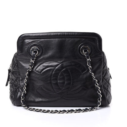 Chanel Calfskin Quilted CC Framed Bag Black 1 of 5