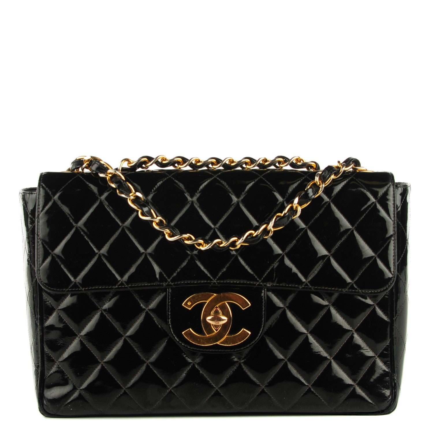Chanel Patent Quilted XL Flap Black 1 of 12