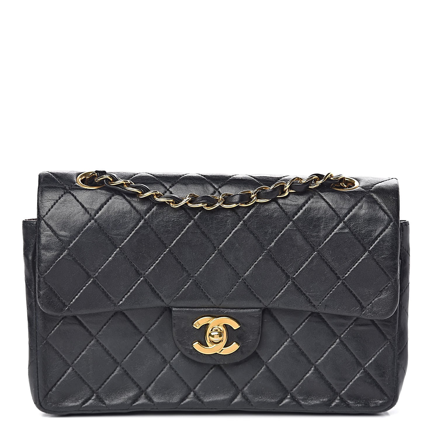 Chanel Lambskin Quilted Small Double Flap Black 1 of 15