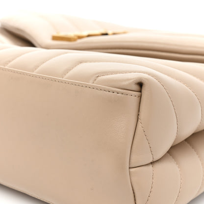 Saint Laurent Calfskin Y Quilted Monogram Medium Loulou Chain Satchel Dark Beige 15 of 22