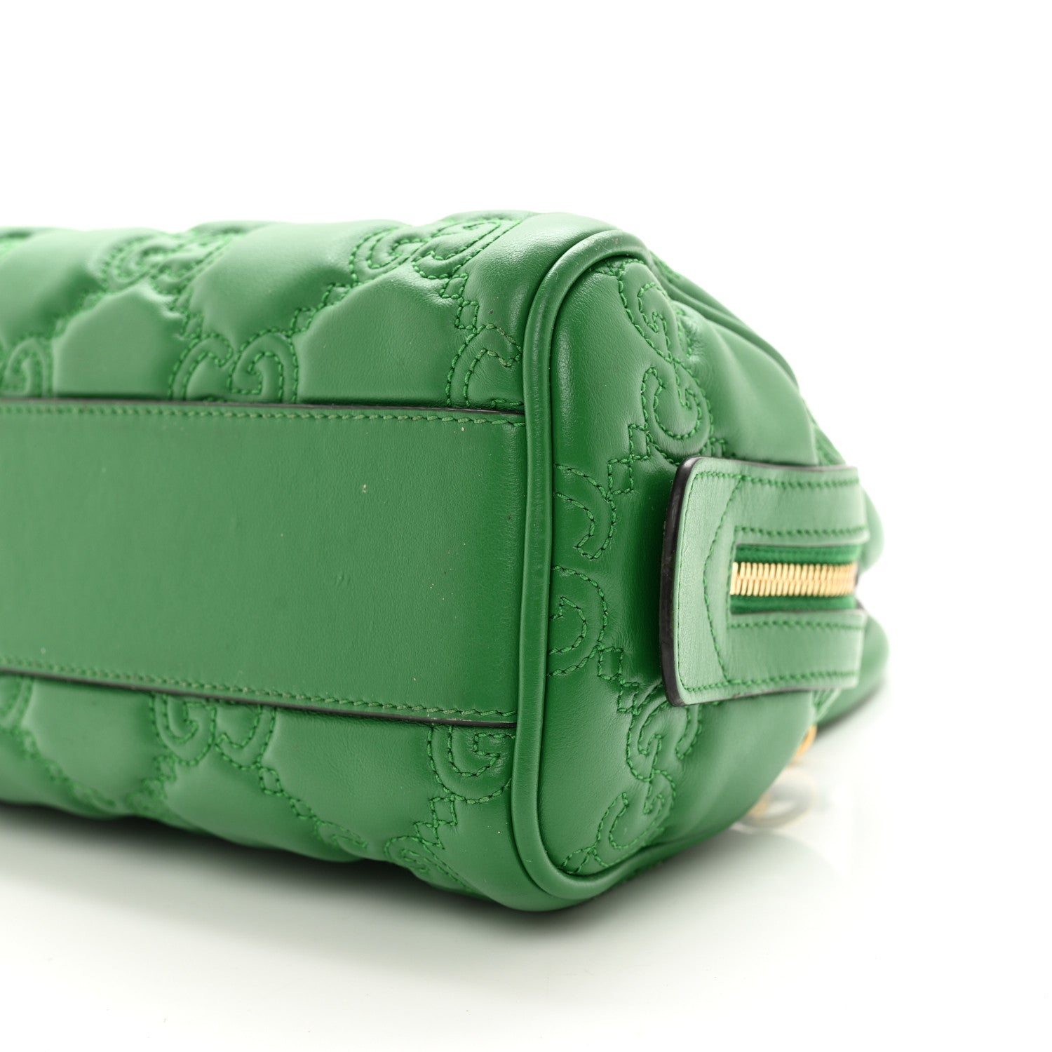 Gucci Calfskin GG Matelasse Mini Bowler Bag Spring Green Natural 11 of 12