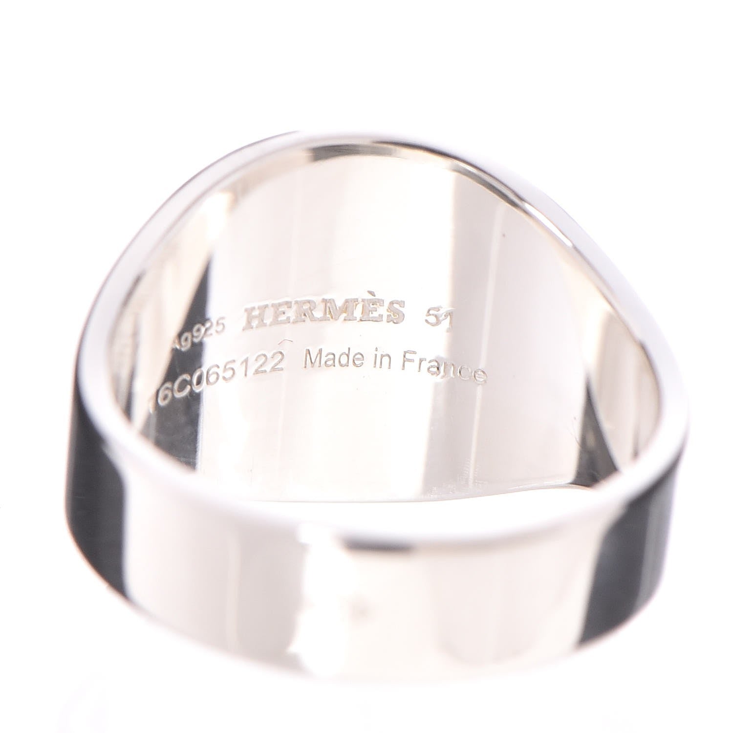 Hermes Sterling Silver Collier De Chien Rock Ring Small 51.9 6 4 of 5