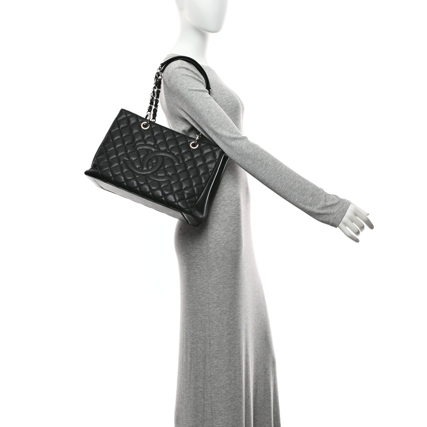 Chanel Caviar Quilted Grand Shopping Tote GST Black 2 of 10